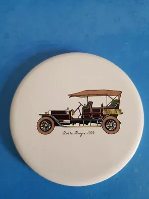 Vintage H&r Johnson 3 1/2  1904 R.royce Collectible Round Tile.free Shipping.*c1 • $14.57