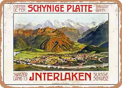 METAL SIGN - 1909 Interlaken Schynige Platte Chemin De Fer Railway Vintage Ad • $21.95