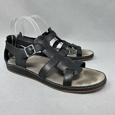 Chaco Wayfarer Black Ankle Strap Buckle Leather Gladiator Sandals Womens Sz 10 • $27.86