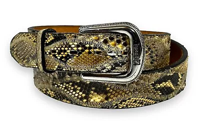 Vintage Nocona Belt Adult 38 Genuine Snake Skin Python? Silver Tone Buckle • $29.87