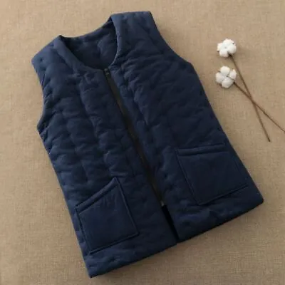 Men's Thicken Warm Waistcoat Autumn And Winter Vest Elderly Thermal Liner Tops • $45.06