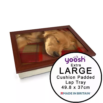 EXTRA LARGE Luxury Framed Laptop Tray Personalised - Sleeping Golden Retriever • £28.95