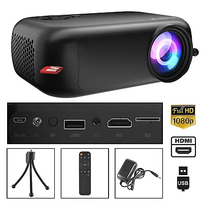 Portable LED Mini Projector Compatible With Full HD 1080P HDMI USB Home Cinema • $59.99
