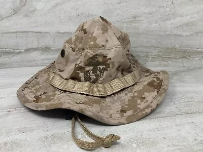 USMC Marine Corps  Field Desert MARPAT Combat Boonie Cover Hat SZ MEDIUM • $14.49