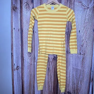 Hanna Andersson 2 Piece Stripe Pajama Set Size 10 Unisex Children’s Yellow • $16.09
