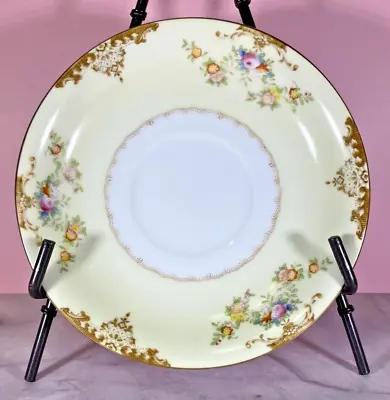 Vintage MEITO CHINA Marie 5 3/4  Saucers Japan Hand Painted Gold Trim Roses • $39.99