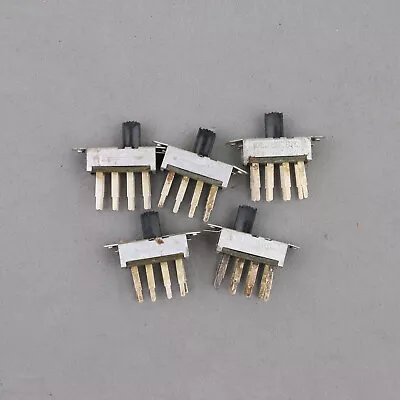 Lot Of 5 CW Slide Switch 3-Position 0.5A 125V AC/DC 8-pin DPDT NOS Vintage USA • $2.48