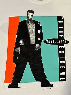 Vintage Vanilla Ice To The Extreme 1990 Concert Tour Shirt Xl Cool As Ice Rare • $130