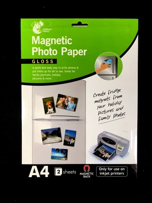£4.99 • Buy 2 X SHEETS GLOSSY MAGNETIC PHOTO PRINTER PAPER All Inkjets Fridge Card Invite