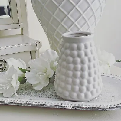 Ceramic White Small Bubble Vase 13cm Tall • £9.99