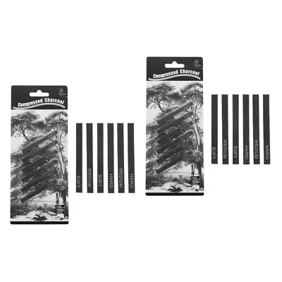  12 Pcs Sketch Carbon Square Bars Charcoal Sticks Black Suits Shading Drawing • £11.58