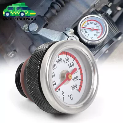 Black Engine Motor Oil Temp Temperature Gauge Filler Cap M20X1.5 For Motorcycle • $15.95