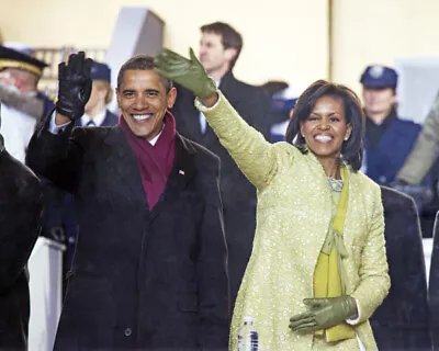 Print: Michelle And Barack Obama At 2009 Inaugural Parade • $10.48