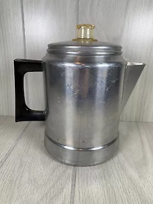 Vtg Coffee Pot Percolator Mirro Aluminum 7 Cup Camp Stove USA D Handle • $20.99