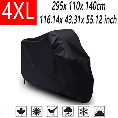 4XL Motorcycle Waterproof Cover Motorbike Black All Weather Outdoor Shelter Dust • $28.50
