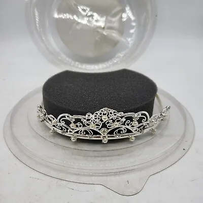 $14.99 • Buy Davids Bridal Crown Tiara Headpiece Rhodim, With Pearl And Apple Stones Size N/S