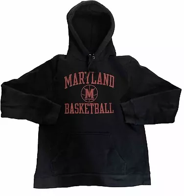 UNIVERSITY OF MARYLAND Terrapins Basketball Hoodie - Pullover Sweatshirt Black L • $12.95