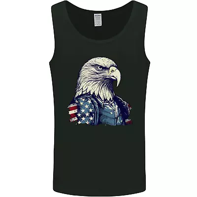 July 4th American Eagle With USA Flag Mens Vest Tank Top • £12.49