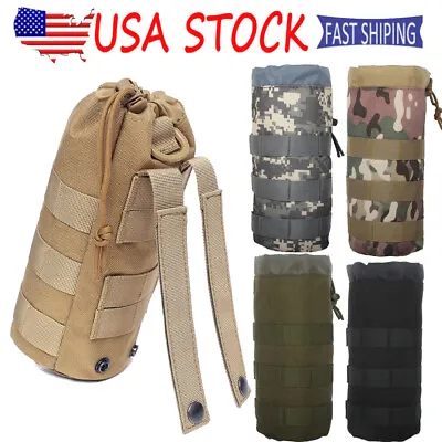 35OZ Tactical Molle Water Bottle Bag Military Fishing Hiking Belt Holder Pouch • $9.99