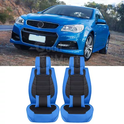 For Holden VE VF Commodore Full Set Car 2 Seat Covers Front Cushion Black + Blue • $97.64