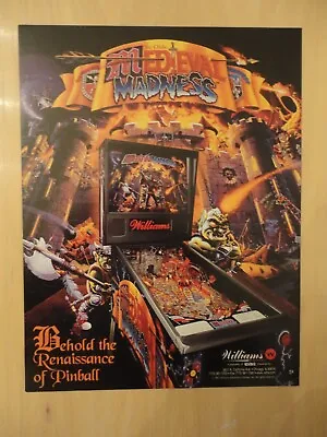 Medieval Madness Pinball Machine Flyer Williams Original Brochure • $10.88