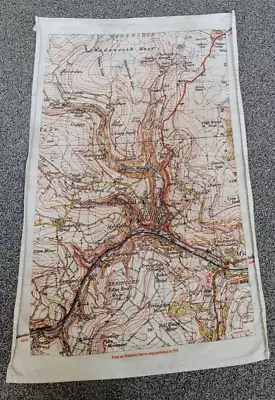 Hebden Bridge Ordnance Survey Tea Towel From Map Published In 1953 • £10