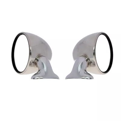 Fit FD Escort UK Fiesta Oldsmobile Toronado Chrome Steel Fender Door Mirror Pair • $97.60