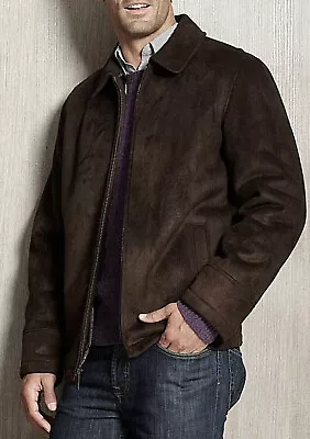 Nwt Men's Perry Ellis Portfolio Faux Shearling Coat Brown Size Xl Msrp $250.00 • $89.95