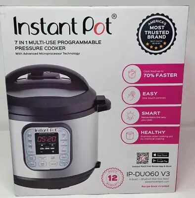 NEW!! Instant Pot Pressure Cooker 7 In 1 One 6 Quart - IP-DUO60 V3 Multi Use • $120