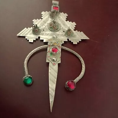 Antique Berber Silver Fibule Jewelry Morocco Old Brooch Jewelry Ethnic • $298.35