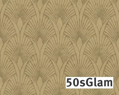 Living Walls 50's Glam Art Deco Wallpaper 374272-60071 Gold • £21.99