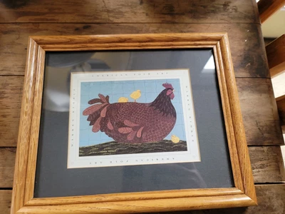 $25 • Buy Vintage Warren Kimble Chicken Folk Art Signed And Framed
