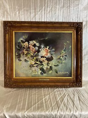 Mary Baxter St. Clair Framed Fairy Painting Little Fairy Traveler • $265