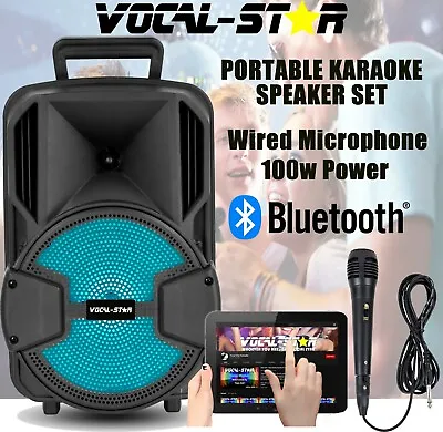 £69.99 • Buy Vocal-Star Portable Bluetooth Karaoke Machine 100w 1 Wired Microphone VST100