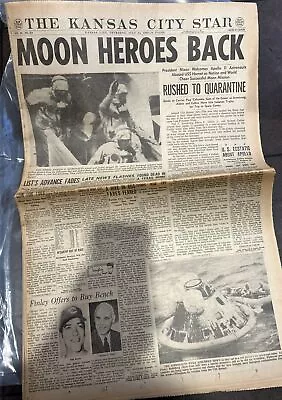 Kansas City Star  Newspaper Moon Heros Back July 24 1969 • $14.99