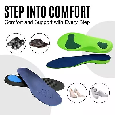 Shoe Insoles Memory Foam Orthotic Arch Support Pads Flat Feet For Men & Women • £5.98