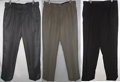 34x32 Black Taupe Gray Comfort Expandable Stretched Waist Men Dress Casual Pants • $14.90