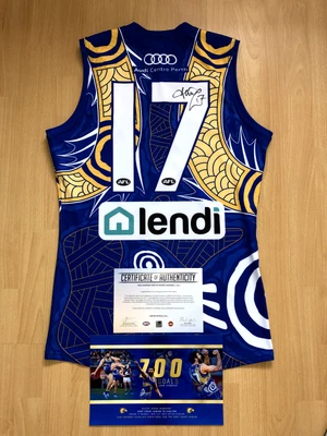 $4000 • Buy Josh Kennedy Match Worn Signed 700th West Coast Eagles Goal Jumper Player Issue