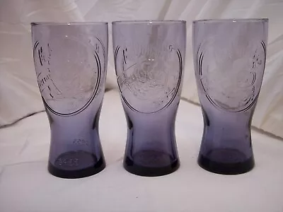 Set Of 3 Vintage 1955 McDonald's Speedee Tumbler Coca-Cola Glass Purple 6.5 X 3  • $10