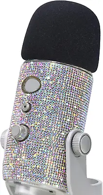 Blue Yeti Pop Filter - Cute Glitter Sticker Bling Diamond Shiny Skin With Mic F • $22.44