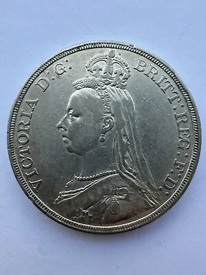 £40 • Buy 1887 Crown - Queen Victoria British Silver  Coin*118