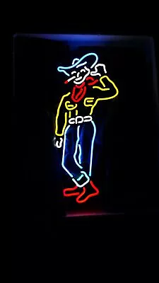$134.09 • Buy New Las Vegas Cowboy VIC 17 X14  Neon Lamp Light Sign Bar Beer Wall Decor