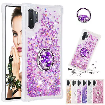 $18.99 • Buy For Samsung S20+ S10 Plus J2 Prime S9 S8 Quicksand Ring Holder Rubber Case Cover