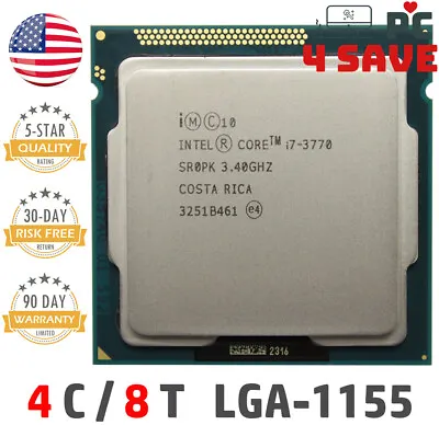 Intel 3rd Gen Core I7-3770 SR0PK 3.40GHz (Turbo 3.90GHz) 4-Core 8M LGA-1155 CPU • $46.99