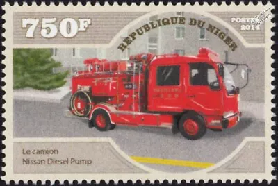 NISSAN Diesel Condor Pump Fire Engine Truck Firefighting Stamp #372 • $1.88