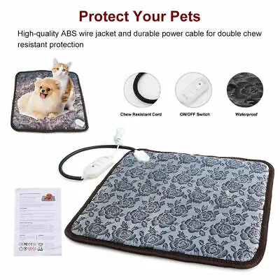 Pet Home Electric Blanket Cat Dog Bed Adjustable Warming Heating Mat Pad 2 Mode • $18.39