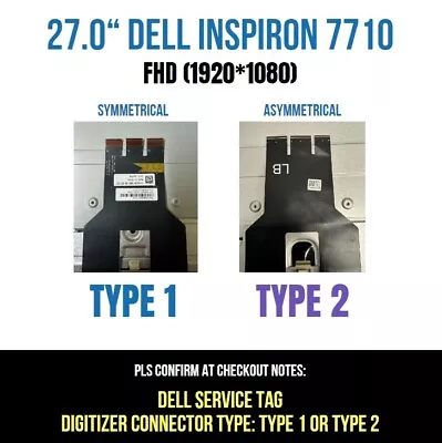 0FN43P Dell LCD 27 1920X1080 Fhd 81Ppi 60Hz Lvds 30 Pin Led 7710 • $425