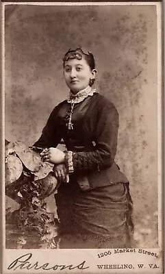 Antique CDV Photo Woman Carte De Visite 1870s Wheeling West Virginia • $9.95