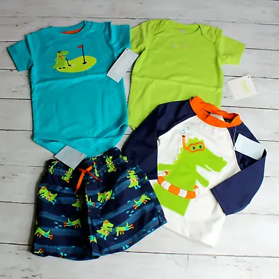 Gymboree Baby Boy's Swimsuit Shorts Bodysuit Tee Shirts Size 3-6 Months Gator • $59