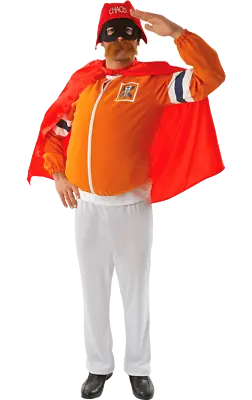 Mens Captain Chaos Cannonball Run Costume Victor 80s Superhero Cape Fancy Dress • £49.99